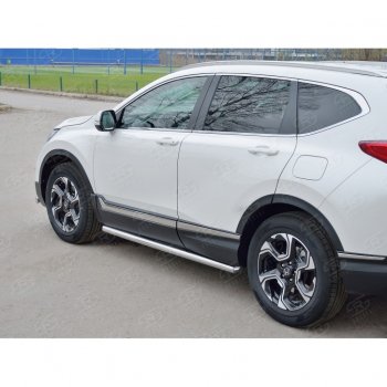 19 999 р. Защита порогов из круглой трубы диаметром 63 мм SLITKOFF v3  Honda CR-V  RW,RT (2016-2020) дорестайлинг  с доставкой в г. Пермь. Увеличить фотографию 3
