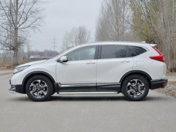 43 999 р. Широкая защита порогов из трубы диаметром 63 мм SLITKOFF v3  Honda CR-V  RW,RT (2016-2020) дорестайлинг  с доставкой в г. Пермь. Увеличить фотографию 2