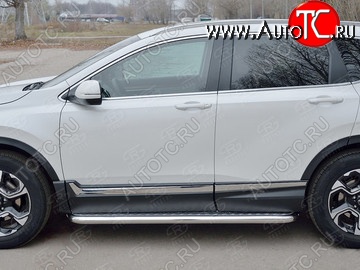 43 999 р. Широкая защита порогов из трубы диаметром 63 мм SLITKOFF v3  Honda CR-V  RW,RT (2016-2020) дорестайлинг  с доставкой в г. Пермь