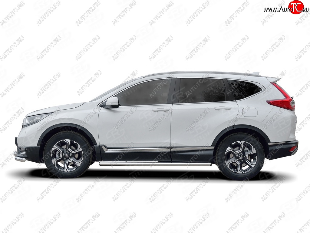 19 999 р. Защита порогов из круглой трубы диаметром 63 мм SLITKOFF v3  Honda CR-V  RW,RT (2016-2020) дорестайлинг  с доставкой в г. Пермь