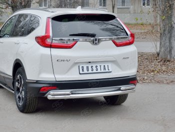17 799 р. Защита заднего бампера (Ø63 и 42, дуги, нержавейка) SLITKOFF  Honda CR-V  RW,RT (2016-2020) дорестайлинг  с доставкой в г. Пермь. Увеличить фотографию 2
