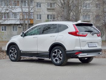 17 799 р. Защита заднего бампера (Ø63 и 42, дуги, нержавейка) SLITKOFF  Honda CR-V  RW,RT (2016-2020) дорестайлинг  с доставкой в г. Пермь. Увеличить фотографию 3