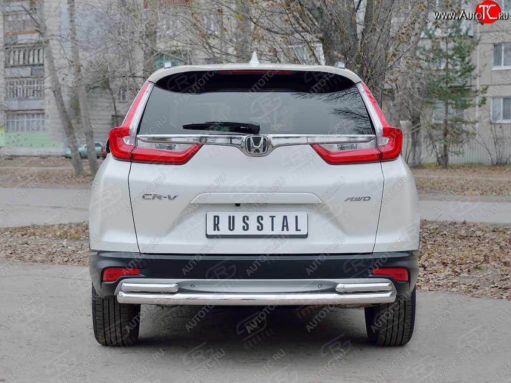 17 799 р. Защита заднего бампера (Ø63 и 42, дуги, нержавейка) SLITKOFF  Honda CR-V  RW,RT (2016-2020) дорестайлинг  с доставкой в г. Пермь