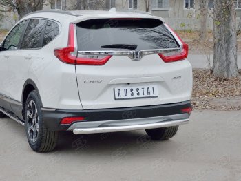 14 549 р. Защита заднего бампера (Ø63 мм, нержавейка) SLITKOFF Honda CR-V RW,RT дорестайлинг (2016-2020)  с доставкой в г. Пермь. Увеличить фотографию 3