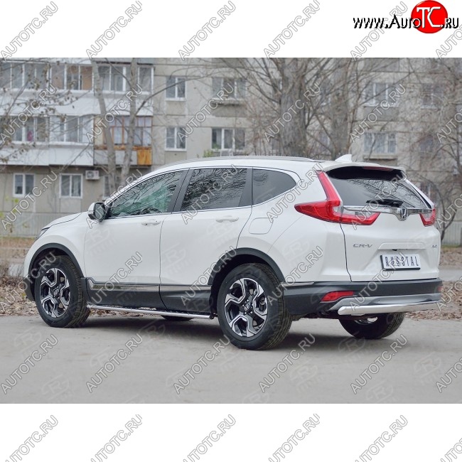 12 749 р. Защита заднего бампера (Ø75x42 мм, нержавейка) Russtal Honda CR-V RW,RT дорестайлинг (2016-2020)  с доставкой в г. Пермь