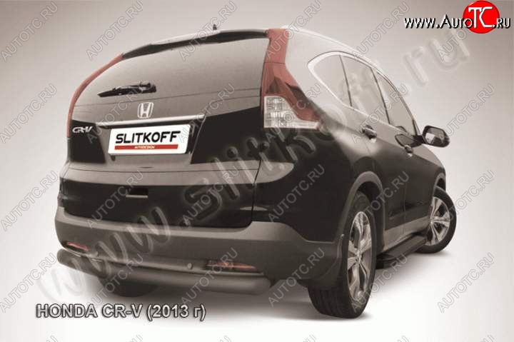 7 599 р. Защита заднего бампера из трубы d76 Slitkoff (дуга)  Honda CR-V  RW,RT (2016-2020) дорестайлинг (Цвет: серебристый)  с доставкой в г. Пермь