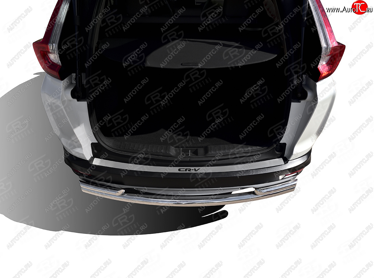 3 099 р. Защитная накладка заднего бампера Russtal (надпись) Honda CR-V RW,RT дорестайлинг (2016-2020)  с доставкой в г. Пермь