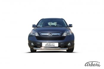 Защита переднего бампера Arbori (нержавейка, 2 трубы d57 и 57 mm) Honda CR-V  RE1,RE2,RE3,RE4,RE5,RE7 (2009-2012) рестайлинг