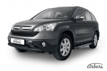 Защита переднего бампера Arbori (черная, 1 труба d76 mm). Honda CR-V  RE1,RE2,RE3,RE4,RE5,RE7 (2009-2012) рестайлинг