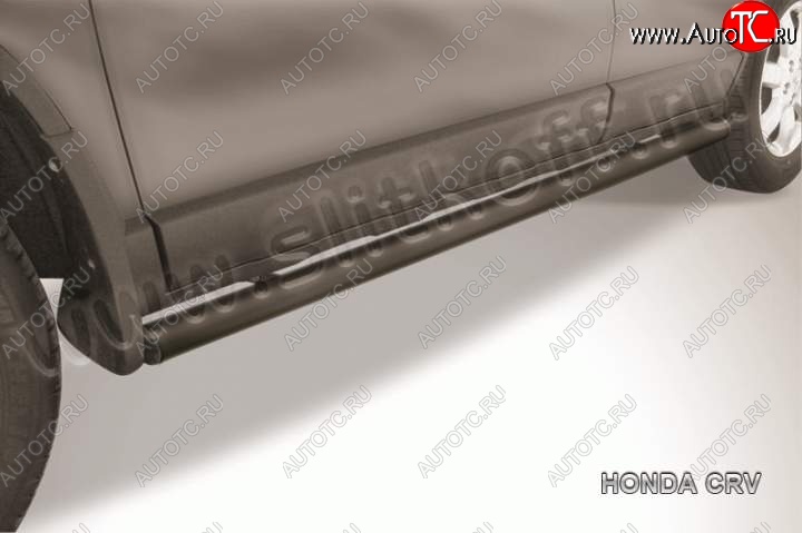 9 899 р. Защита порогов из труб d57 Slitkoff  Honda CR-V  RE1,RE2,RE3,RE4,RE5,RE7 (2009-2012) рестайлинг (Цвет: серебристый)  с доставкой в г. Пермь