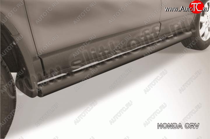 10 599 р. Защита порогов из труб d76 Slitkoff  Honda CR-V  RE1,RE2,RE3,RE4,RE5,RE7 (2009-2012) рестайлинг (Цвет: серебристый)  с доставкой в г. Пермь