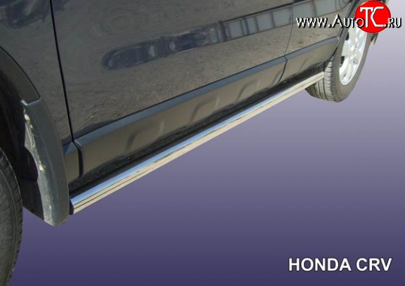 13 999 р. Защита порогов из круглой трубы диаметром 57 мм Slitkoff  Honda CR-V  RE1,RE2,RE3,RE4,RE5,RE7 (2009-2012) рестайлинг (Нержавейка, Полированная)  с доставкой в г. Пермь