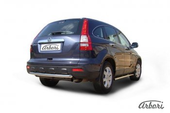 15 999 р. Защита заднего бампера Arbori (нержавейка, 1 труба d57 mm). Honda CR-V RE1,RE2,RE3,RE4,RE5,RE7 рестайлинг (2009-2012)  с доставкой в г. Пермь. Увеличить фотографию 2