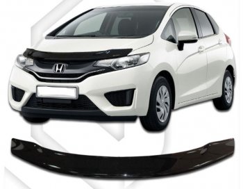 Дефлектор капота CA-Plastiс Honda Fit ( GP,GK,  3,  3 GP,GK) (2013-2020)  дорестайлинг, GP,GK 1-ый рестайлинг, 2-ой рестайлинг