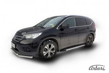 12 509 р. Порожки для ног Arbori Luxe Black Honda CR-V RM1,RM3,RM4 рестайлинг (2014-2018)  с доставкой в г. Пермь. Увеличить фотографию 2
