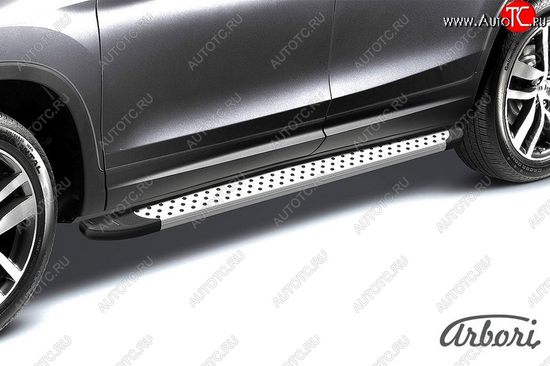 13 499 р. Порожки для ног Arbori Standart Silver Honda CR-V RM1,RM3,RM4 рестайлинг (2014-2018)  с доставкой в г. Пермь
