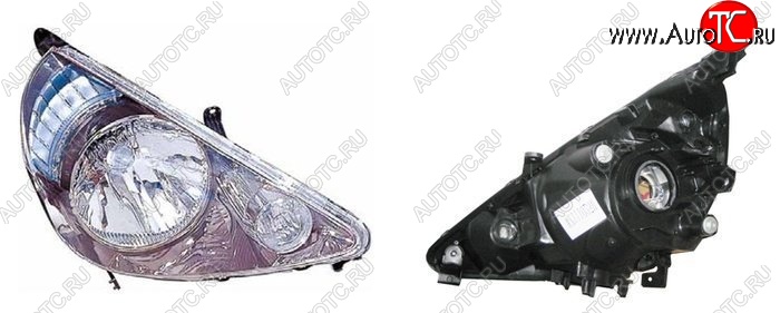 6 399 р. Правая фара SAT (хром) Honda Fit 1 GD дорестайлинг (2001-2004)  с доставкой в г. Пермь