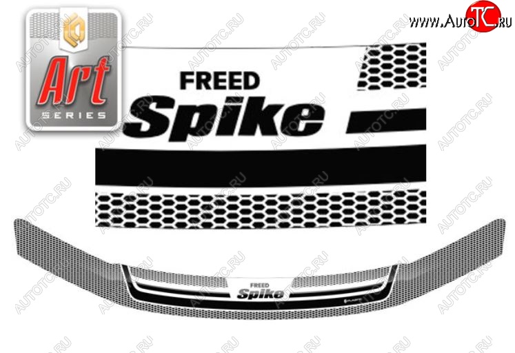 2 159 р. Дефлектор капота CA-Plastiс  Honda Freed Spike  1 (2010-2011)  дорестайлинг минивэн (Серия Art черная)  с доставкой в г. Пермь