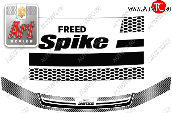 2 159 р. Дефлектор капота CA-Plastiс  Honda Freed Spike  1 (2010-2011)  дорестайлинг минивэн (Серия Art графит)  с доставкой в г. Пермь