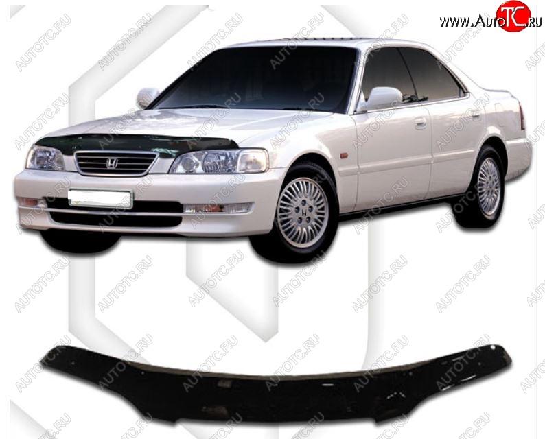 1 999 р. Дефлектор капота (VA1-VA3) CA-Plastic Honda Inspire 2 UA1, UA2, UA3 (1995-1998) (Classic черный, Без надписи)  с доставкой в г. Пермь