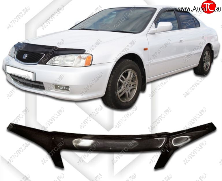 2 399 р. Дефлектор капота (VA4, VA5) CA-Plastic exclusive Honda Inspire 3 UA4, UA5 дорестайлинг (1998-2001) (Classic черный, Без надписи)  с доставкой в г. Пермь