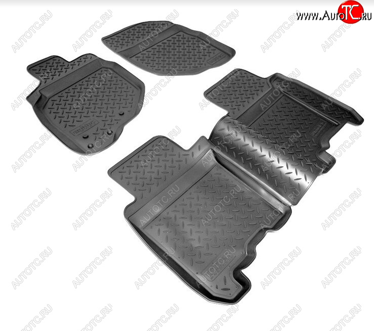 2 499 р. Комплект салонных ковриков Norplast Unidec Honda Jazz (2001-2008) (Цвет: черный)  с доставкой в г. Пермь
