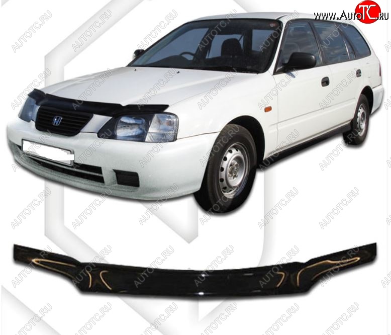1 759 р. Дефлектор капота EL1 CA-Plastic  Honda partner (1996-2005) (Classic черный, Без надписи)  с доставкой в г. Пермь