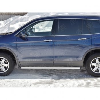 19 999 р. Пороги труба d63 SLITKOFF (вариант №1)  Honda Pilot  YF6 (2016-2019) дорестайлинг  с доставкой в г. Пермь. Увеличить фотографию 2