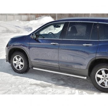 19 999 р. Пороги труба d63 SLITKOFF (вариант №1)  Honda Pilot  YF6 (2016-2019) дорестайлинг  с доставкой в г. Пермь. Увеличить фотографию 3