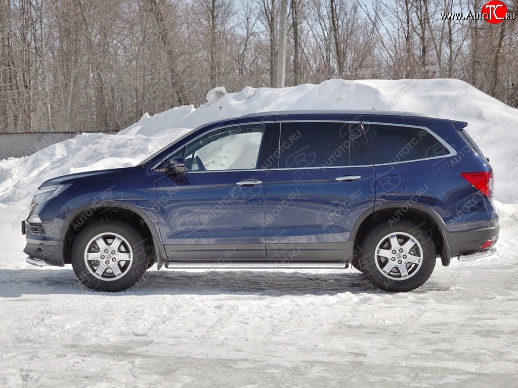 19 999 р. Пороги труба d63 SLITKOFF (вариант №1)  Honda Pilot  YF6 (2016-2019) дорестайлинг  с доставкой в г. Пермь