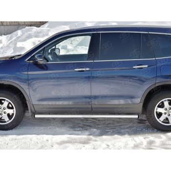 18 799 р. Пороги труба d63 SLITKOFF (вариант №2)  Honda Pilot  YF6 (2016-2019) дорестайлинг  с доставкой в г. Пермь. Увеличить фотографию 2