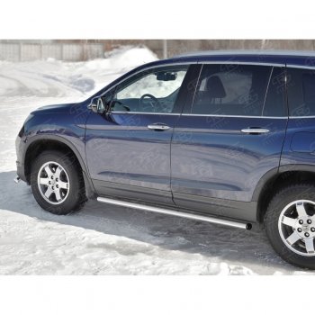 18 799 р. Пороги труба d63 SLITKOFF (вариант №2)  Honda Pilot  YF6 (2016-2019) дорестайлинг  с доставкой в г. Пермь. Увеличить фотографию 3