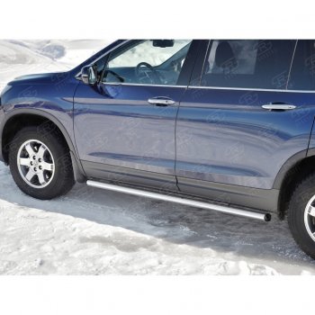 18 799 р. Пороги труба d63 SLITKOFF (вариант №2)  Honda Pilot  YF6 (2016-2019) дорестайлинг  с доставкой в г. Пермь. Увеличить фотографию 4