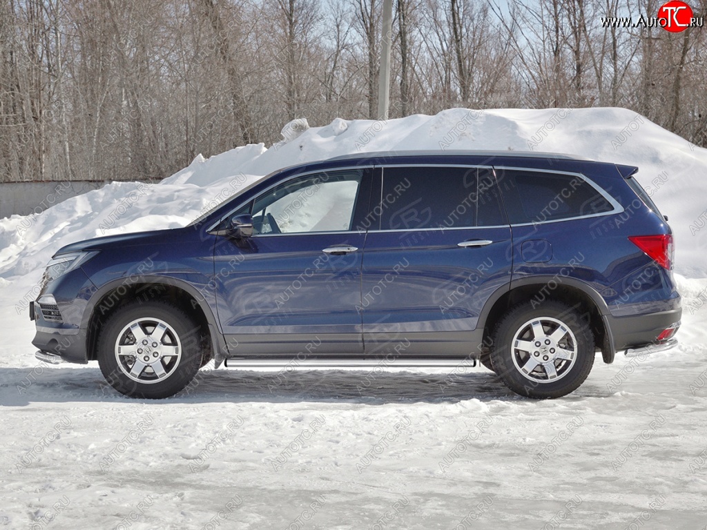 18 799 р. Пороги труба d63 SLITKOFF (вариант №2)  Honda Pilot  YF6 (2016-2019) дорестайлинг  с доставкой в г. Пермь