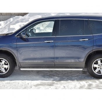 19 999 р. Пороги труба d63 SLITKOFF (вариант №3)  Honda Pilot  YF6 (2016-2019) дорестайлинг  с доставкой в г. Пермь. Увеличить фотографию 2