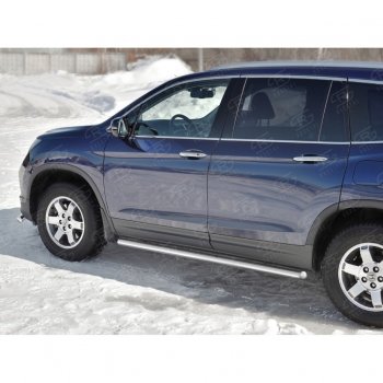 19 999 р. Пороги труба d63 SLITKOFF (вариант №3)  Honda Pilot  YF6 (2016-2019) дорестайлинг  с доставкой в г. Пермь. Увеличить фотографию 3