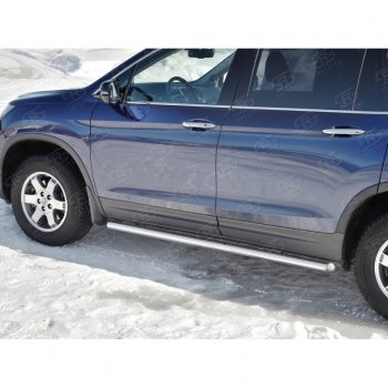 19 999 р. Пороги труба d63 SLITKOFF (вариант №3)  Honda Pilot  YF6 (2016-2019) дорестайлинг  с доставкой в г. Пермь. Увеличить фотографию 4