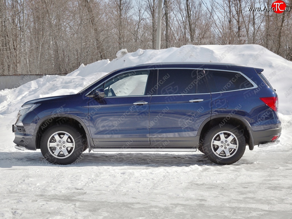 19 999 р. Пороги труба d63 SLITKOFF (вариант №3)  Honda Pilot  YF6 (2016-2019) дорестайлинг  с доставкой в г. Пермь