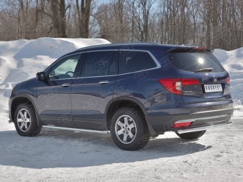 18 999 р. Защита заднего бампера (Ø63 мм, нержавейка) SLITKOFF  Honda Pilot  YF6 (2016-2019) дорестайлинг  с доставкой в г. Пермь. Увеличить фотографию 2