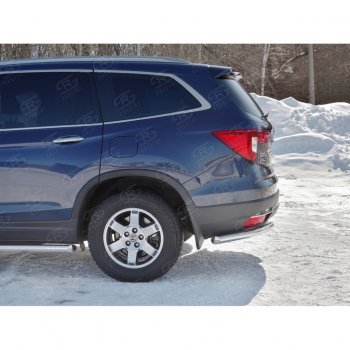 18 499 р. Защита заднего бампера (Ø63 мм уголки, нержавейка) SLITKOFF  Honda Pilot  YF6 (2016-2019) дорестайлинг  с доставкой в г. Пермь. Увеличить фотографию 3