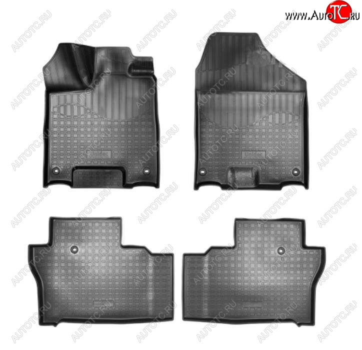 3 299 р. Коврики салонные Noplast Honda Pilot YF6 рестайлинг (2018-2021) (Черный)  с доставкой в г. Пермь