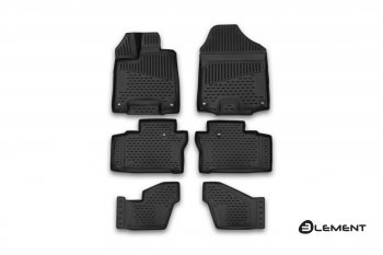Коврики в салон Element 3D (полиуретан, 6 шт.) Honda Pilot YF6 рестайлинг (2018-2021) (Черные)