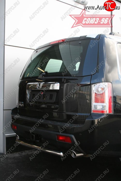 9 764 р. Защита заднего бампера Souz-96 (d60) Honda Pilot YF4 дорестайлинг (2008-2011)  с доставкой в г. Пермь