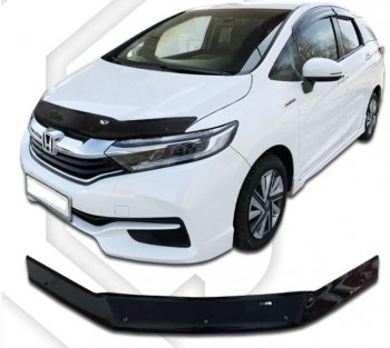 1 999 р. Дефлектор капота CA-Plastiс  Honda Shuttle (2015-2019)  дорестайлинг (серия Classic черный, Без надписи)  с доставкой в г. Пермь. Увеличить фотографию 2