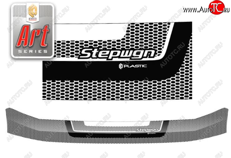 2 299 р. Дефлектор капота (RF3-RF8) CA-Plastiс  Honda StepWagon  RF3,RF4 (2001-2003) минивэн дорестайлинг (Серия Art серебро)  с доставкой в г. Пермь