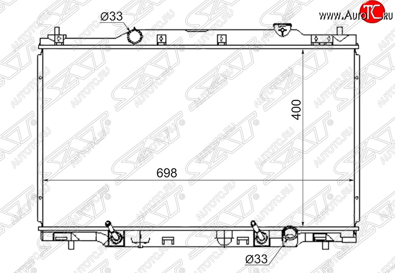 6 249 р. Радиатор двигателя SAT (пластинчатый, 2.0, МКПП/АКПП) Honda Stream 1 RN1,RN3  дорестайлинг (2000-2004)  с доставкой в г. Пермь