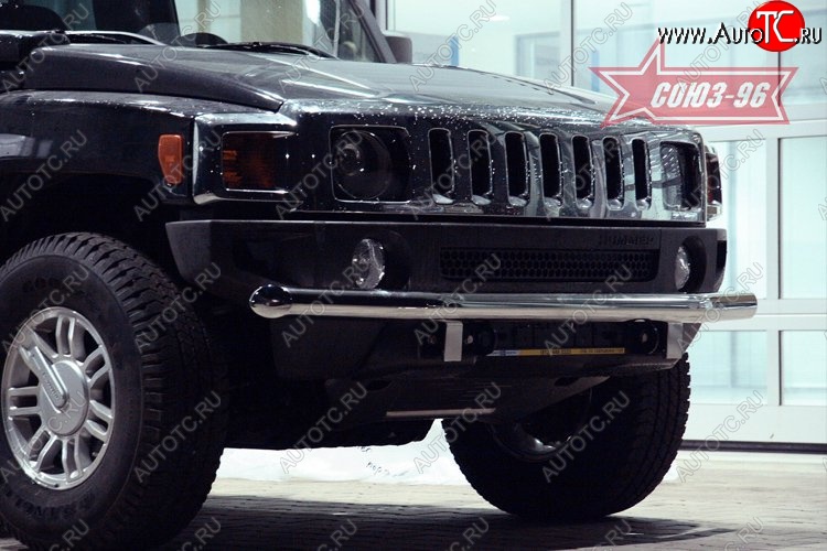 17 189 р. Защита переднего бампера одинарная Souz-96 (d76)  HUMMER H3 (2005-2010)  с доставкой в г. Пермь
