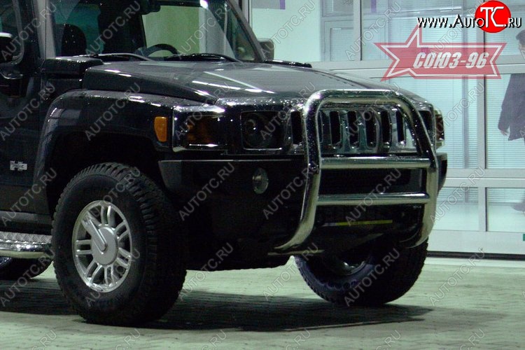 19 439 р. Защита переднего бампера Souz-96 (d76) HUMMER H3 (2005-2010)  с доставкой в г. Пермь