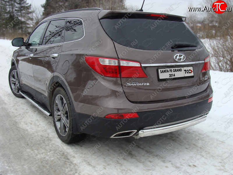 15 899 р. Защита заднего бампера (овальная) ТСС (нержавейка d 75х42 мм)  Hyundai Grand Santa Fe  1 DM (2013-2016) дорестайлинг  с доставкой в г. Пермь