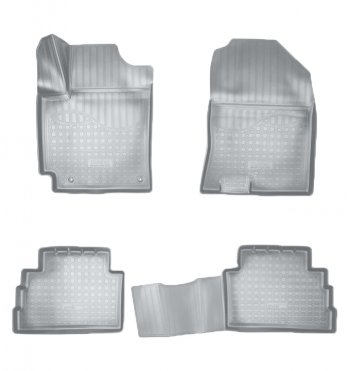 Коврики салонные Noplast (3D) Hyundai Kona  OS (2017-2021) дорестайлинг (Серые)